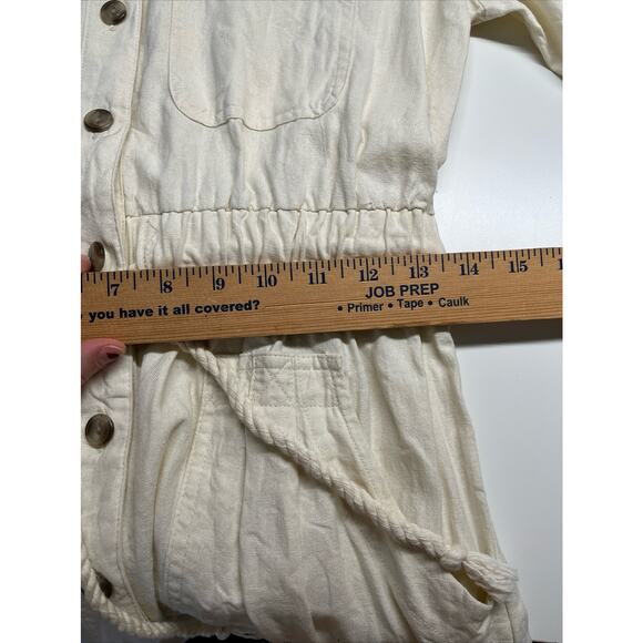 NWT Universal Thread Romper Jumpsuit XS Button Up Pockets Western Beach Cream - Picture 11 of 16